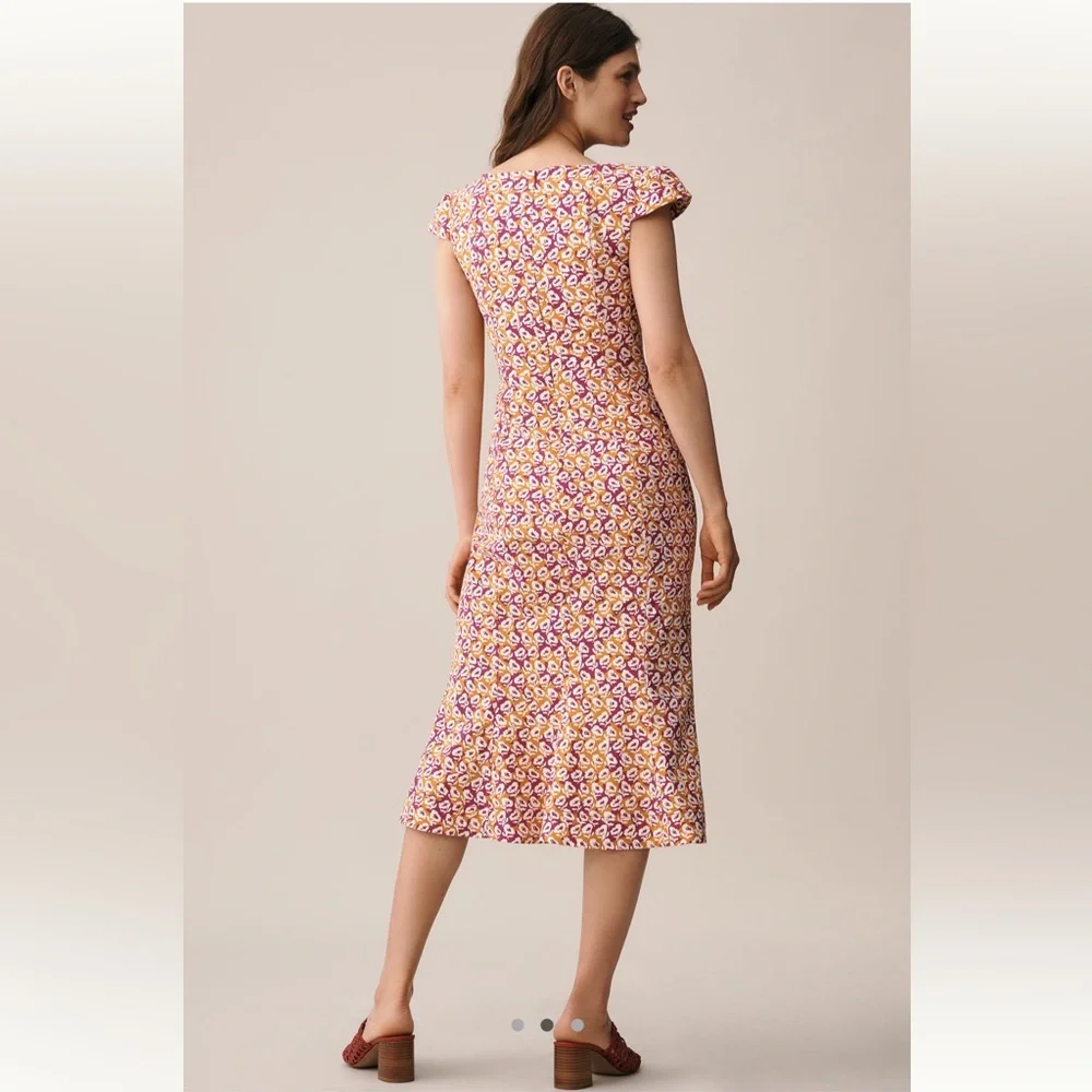 Anthropologie Maeve Cecily Fit & Flare Midi Dress NWT Size Large - Picture 5 of 12